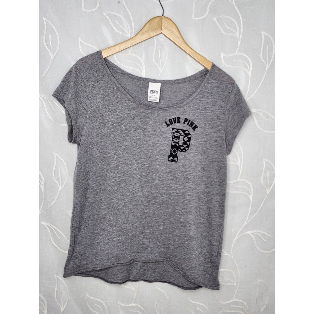 PINK by Victoria's Secret T-Shirt Women's Medium Grey